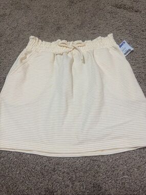 NWT Evsie Yellow and Cream striped Drawstring Skirt